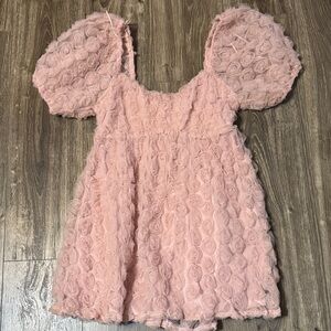 Le Lis Pink Textured Mini Dress
